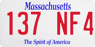 MA license plate 137NF4