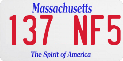 MA license plate 137NF5