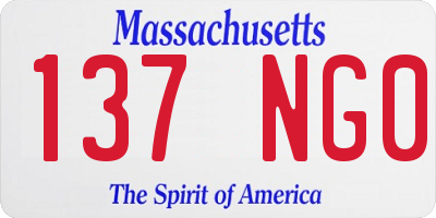 MA license plate 137NG0
