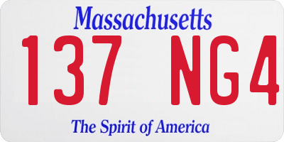 MA license plate 137NG4