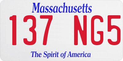 MA license plate 137NG5