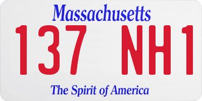 MA license plate 137NH1