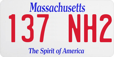 MA license plate 137NH2