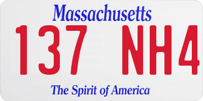 MA license plate 137NH4