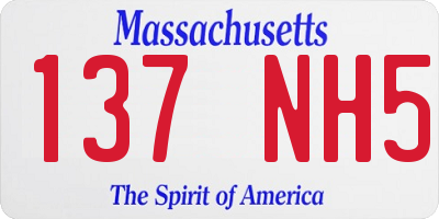 MA license plate 137NH5