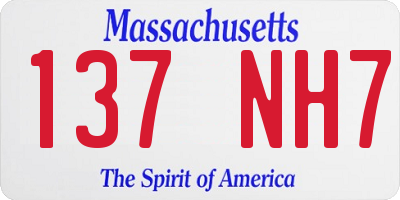 MA license plate 137NH7