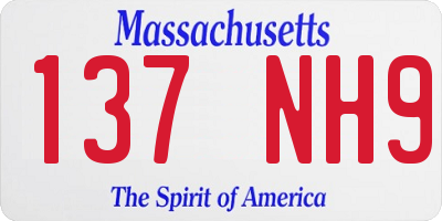 MA license plate 137NH9
