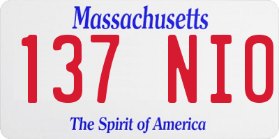 MA license plate 137NI0