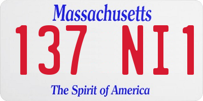 MA license plate 137NI1