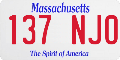 MA license plate 137NJ0