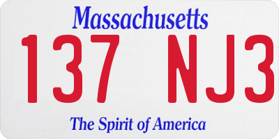 MA license plate 137NJ3