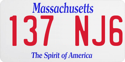 MA license plate 137NJ6