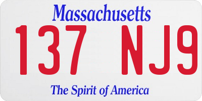 MA license plate 137NJ9