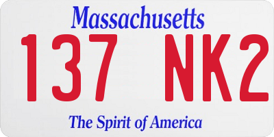 MA license plate 137NK2