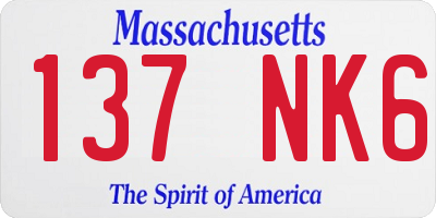 MA license plate 137NK6