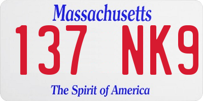 MA license plate 137NK9