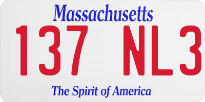 MA license plate 137NL3