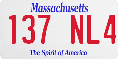 MA license plate 137NL4