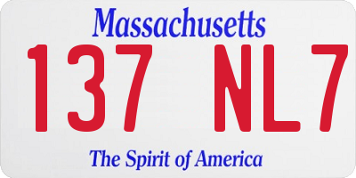 MA license plate 137NL7