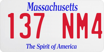 MA license plate 137NM4