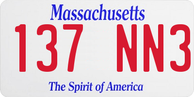 MA license plate 137NN3