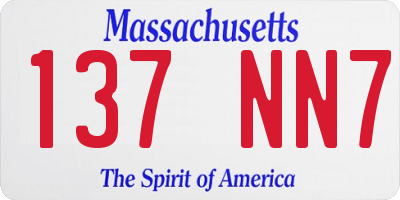 MA license plate 137NN7