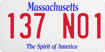 MA license plate 137NO1