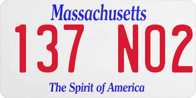 MA license plate 137NO2