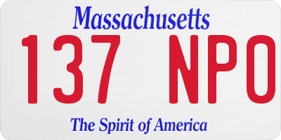 MA license plate 137NP0