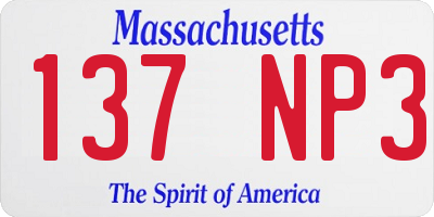 MA license plate 137NP3