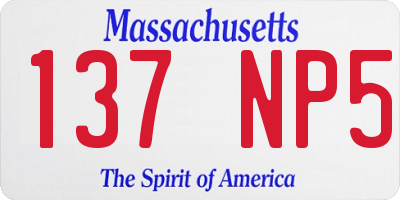 MA license plate 137NP5