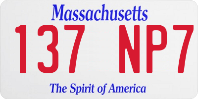 MA license plate 137NP7