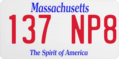 MA license plate 137NP8