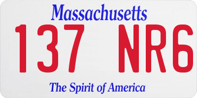 MA license plate 137NR6