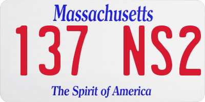 MA license plate 137NS2