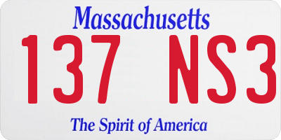 MA license plate 137NS3