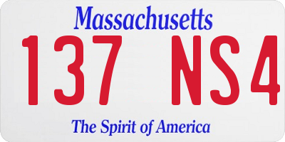 MA license plate 137NS4