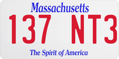MA license plate 137NT3
