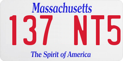 MA license plate 137NT5