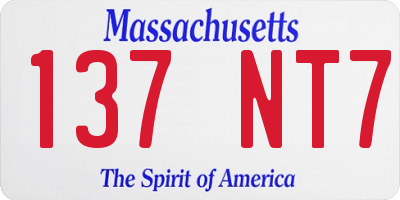 MA license plate 137NT7