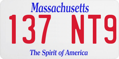 MA license plate 137NT9