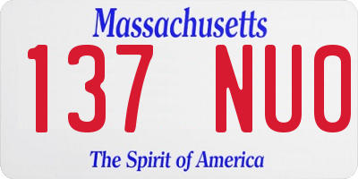 MA license plate 137NU0