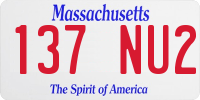 MA license plate 137NU2