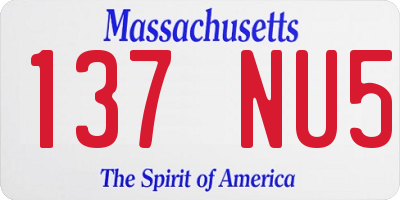 MA license plate 137NU5
