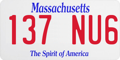 MA license plate 137NU6