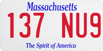 MA license plate 137NU9