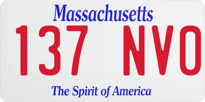MA license plate 137NV0