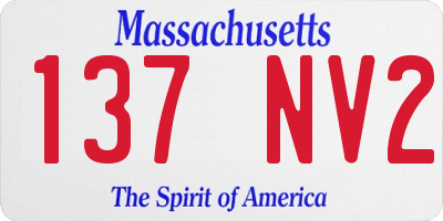 MA license plate 137NV2