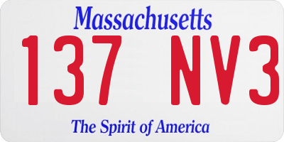 MA license plate 137NV3