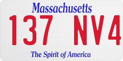 MA license plate 137NV4